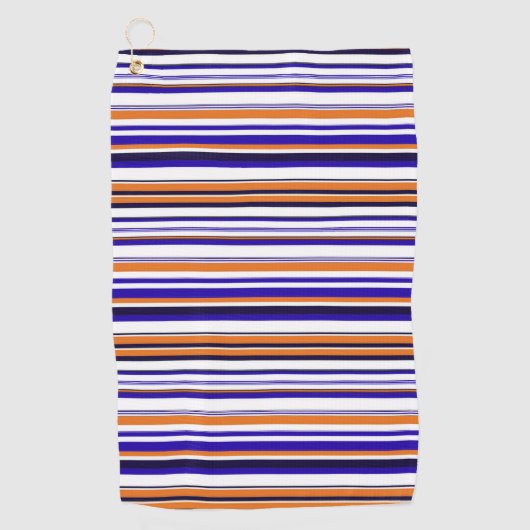 Serviette De Golf Belles rayures bleues orange (Devant)