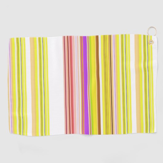 Serviette De Golf Belles rayures jaunes blanches (Horizontal)