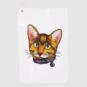 Serviette De Golf Bengale chat Chats Kitty Cartoon Visage Aimer doux