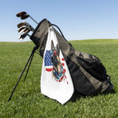 Serviette De Golf Berger allemand avec drapeau américain J'aime un c (Vert)