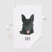Serviette De Golf Berger Allemand Noir (En situation)