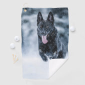 Serviette De Golf Berger allemand noir dans la couverture de duvet d (En situation)