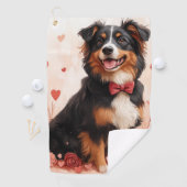 Serviette De Golf Berger Australien avec des Roses - Saint-Valentin  (En situation)