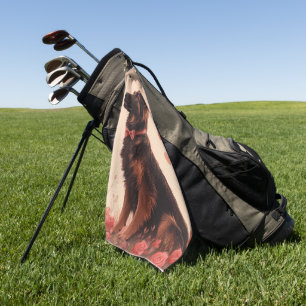 Serviette De Golf Berger d'Anatolie avec des Roses - Saint-Valentin