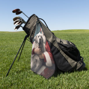 Serviette De Golf Berger d'Anatolie avec le Père Noël de Noël
