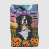 Serviette De Golf Bernard suisse d'Halloween ensorcelant Citrouille  (Devant)