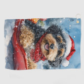Serviette De Golf Bernedoodle Chien dans la corniche Laisser neiger (Horizontal)