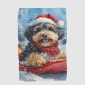 Serviette De Golf Bernedoodle Chien dans la corniche Laisser neiger (Devant)