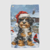 Serviette De Golf Bernedoodle Chien Winter Wonderland Noël (Devant)