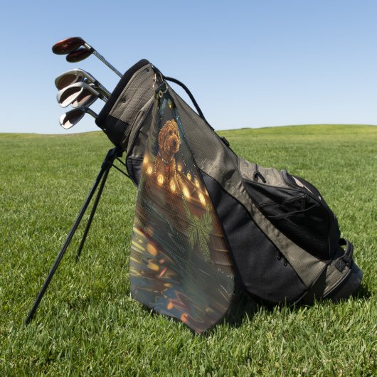 Serviette De Golf Bernedoodle Noël Festival Voyage (Vert)