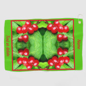 Serviette De Golf Berries rouges avec gouttes de pluie Abstrait Pers (Horizontal)