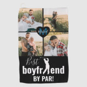 Serviette De Golf Best Boyfriend Par Photo Collage Monogramme (Devant)