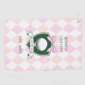 Serviette De Golf Best By Par Par Rose Moderne Élégante Fille Lady G (Horizontal)