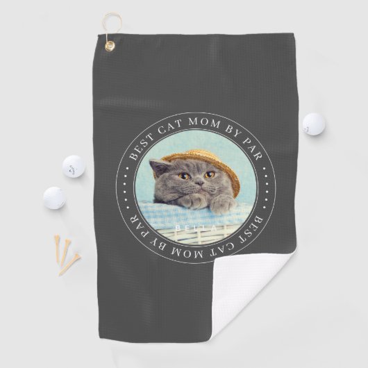 Serviette De Golf Best Cat Mom By Par Par Classic Simple Photo (En situation)