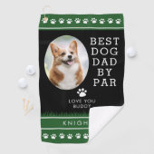 Serviette De Golf BEST CHIEN DAD BY PAR PAR Empreintes de pattes pho (En situation)