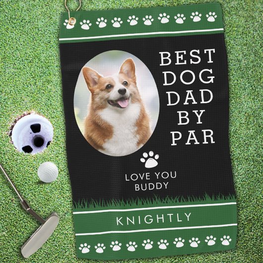Serviette De Golf BEST CHIEN DAD BY PAR PAR Empreintes de pattes pho