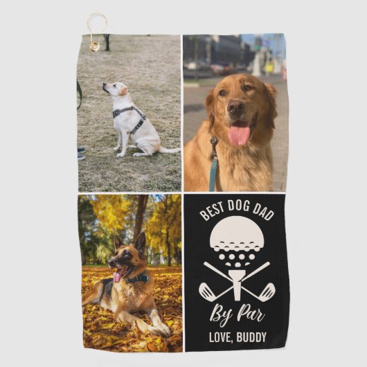 Serviette De Golf Best Chien Papa Par Par Custom Chien 3 Photo Fête (Devant)