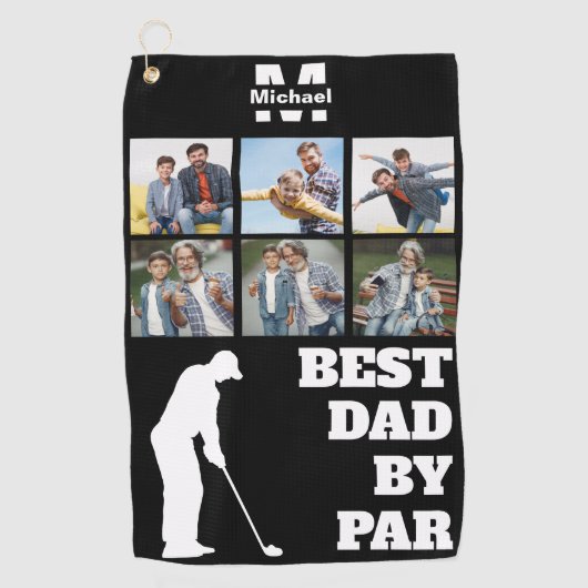 Serviette De Golf Best Dad By Par Golf avec 6 photos personnalisées (Devant)