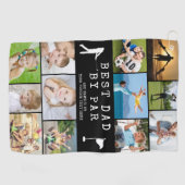 Serviette De Golf BEST DAD BY PAR PAR 12 Photo Collage personnalisé (Horizontal)