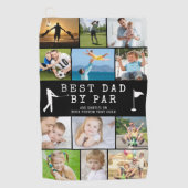 Serviette De Golf BEST DAD BY PAR PAR 12 Photo Collage personnalisé (Devant)
