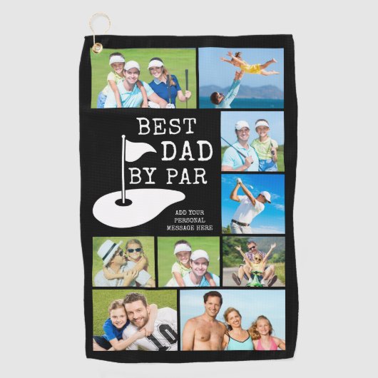 Serviette De Golf BEST DAD BY PAR PAR 9 Collage photo Personnalisé (Devant)