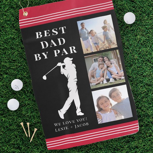 Serviette De Golf Best Dad by Par Photo Collage Fête des pères Cadea