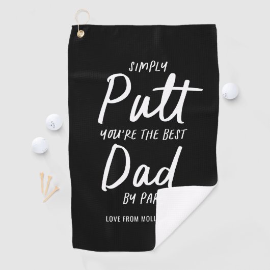 Serviette De Golf Best Dad By Par Photo Golf Fête des pères noir bla (En situation)