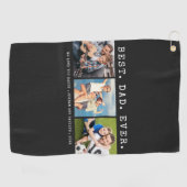 Serviette De Golf BEST DAD EVER 3 Photos Personnalisées (Horizontal)