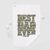 Serviette De Golf Best Dad Ever Camo Vintage Engraving Design_1 (En situation)