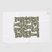 Serviette De Golf Best Dad Ever Camo Vintage Engraving Design_1 (Horizontal)