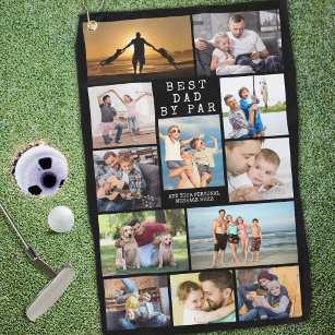 Serviette De Golf BEST DAD PAR PAR PAR Photo Collage personnalisé
