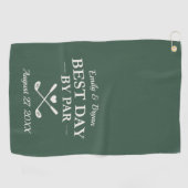 Serviette De Golf Best Day by Par Modern Personalized Wedding (Horizontal)