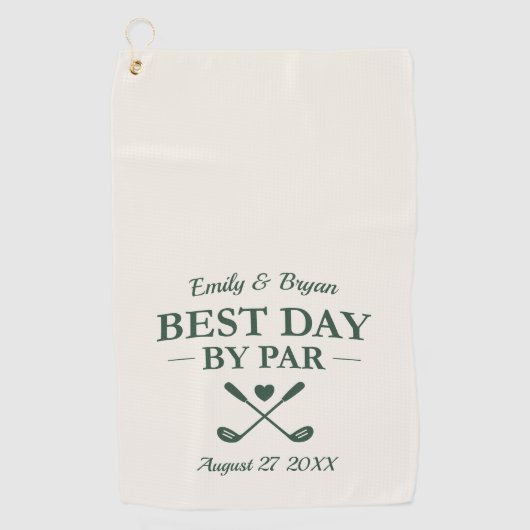 Serviette De Golf Best Day by Par Personalized Wedding (Devant)