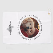 Serviette De Golf Best Dog Mom in Texas Personalized Photo (Horizontal)