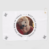 Serviette De Golf Best Dog Mom in Texas Personalized Photo (Horizontal)