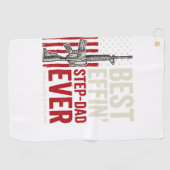 Serviette De Golf Best Effin Step-Dad Ever Patriotic Vintage Vector_ (Horizontal)