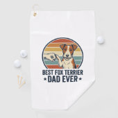Serviette De Golf Best Fox Terrier Dad Ever Vintage Dog Lover Shirt_ (En situation)