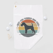 Serviette De Golf Best Fox Terrier Dad Ever Vintage Dog Shirt_1 (En situation)