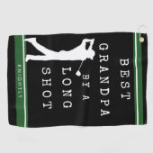 Serviette De Golf BEST GRANDPA PAR UNE LONGUE TIRETTE Personnalisée (Horizontal)