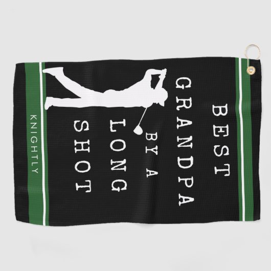 Serviette De Golf BEST GRANDPA PAR UNE LONGUE TIRETTE Personnalisée (Horizontal)