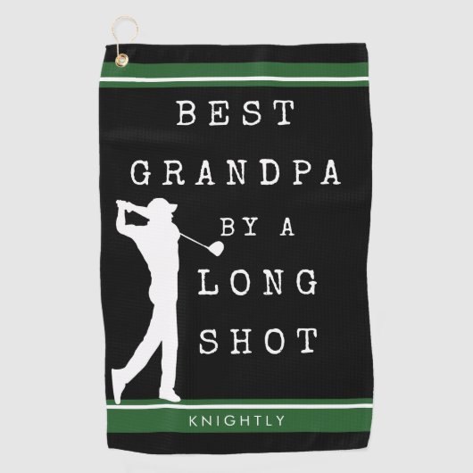 Serviette De Golf BEST GRANDPA PAR UNE LONGUE TIRETTE Personnalisée (Devant)