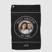 Serviette De Golf Best Groom By Par Fun Photo Golfer Black Modern (Devant)