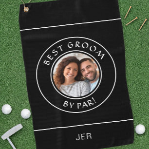 Serviette De Golf Best Groom By Par Fun Photo Golfer Black Modern
