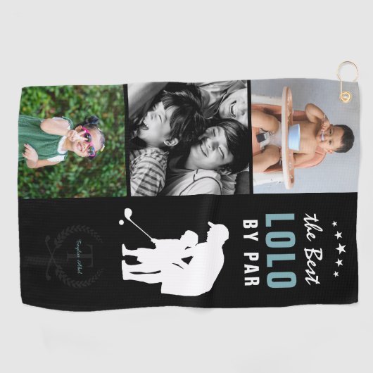 Serviette De Golf Best Lolo Par Par | Collage photo Monogram (Horizontal)