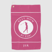 Serviette De Golf Best Mom By Par Golfer Monogrammed Sports Pink (Devant)