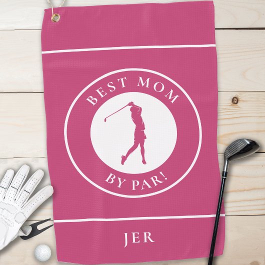 Serviette De Golf Best Mom By Par Golfer Monogrammed Sports Pink
