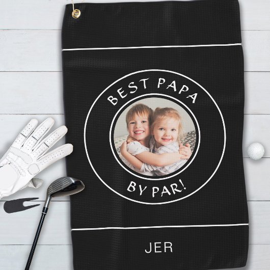Serviette De Golf Best Papa By Par Par Golfer Modern Custom Photo Bl