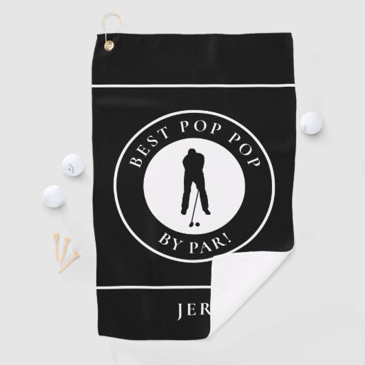 Serviette De Golf Best Pop Pop Par Par Grand-Père Golfeur Monogramme (En situation)