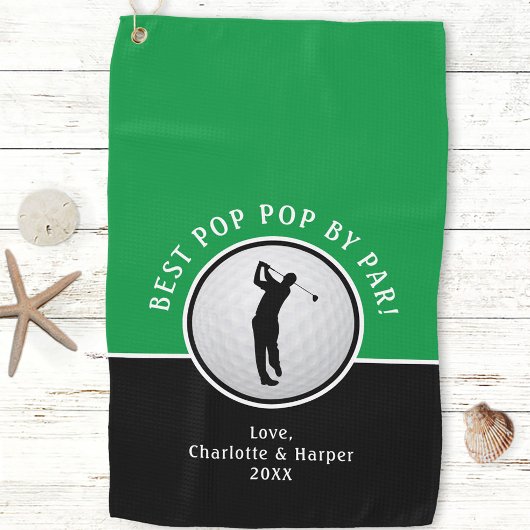Serviette De Golf Best Pop Pop Par Par Par Golfer Mâle Black Green C
