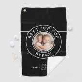 Serviette De Golf Best Pop Pop Par Par Par Golfer Photo Cadeau Black (En situation)